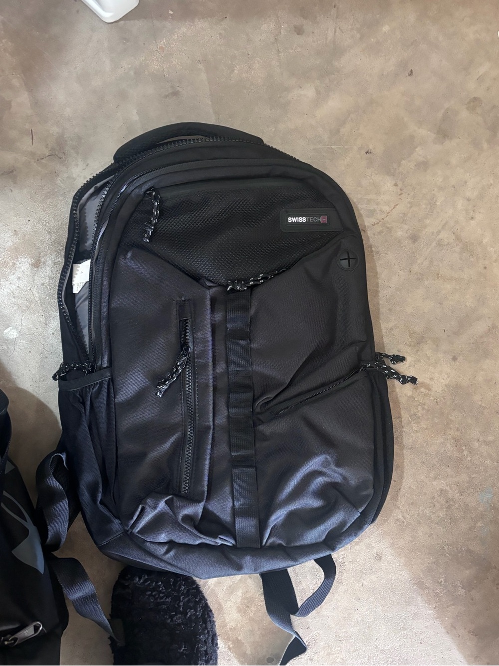 Swiss Tech Black Backpack with Multiple Zip Pockets